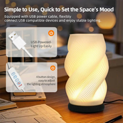 Lampe de chevet et vase à luminosité réglables
