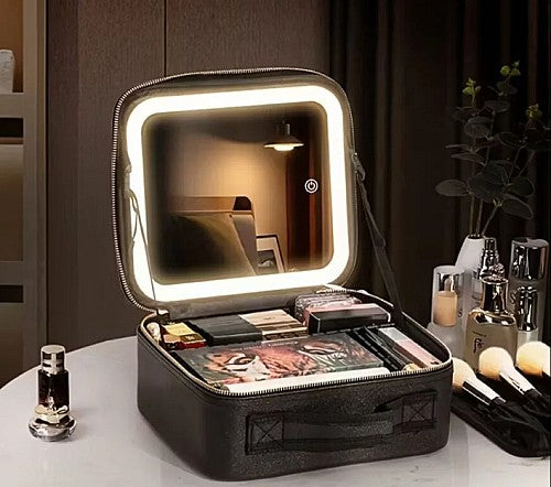 Trousse de maquillage avec miroir éclairé